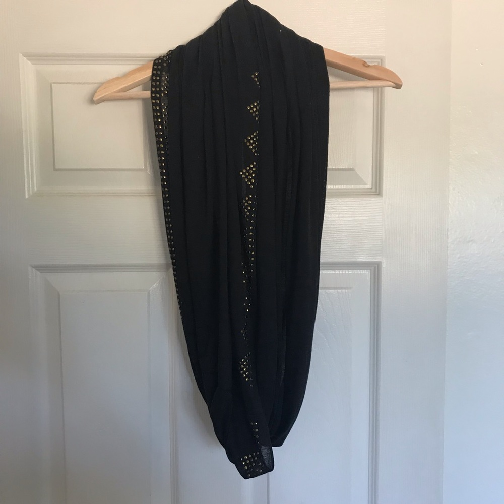 black scarf w/ gold accents